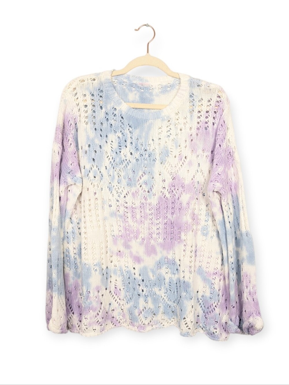 Free People FP Movement Tie Dye Sweater S Open Knit Long Sleeve Pullover